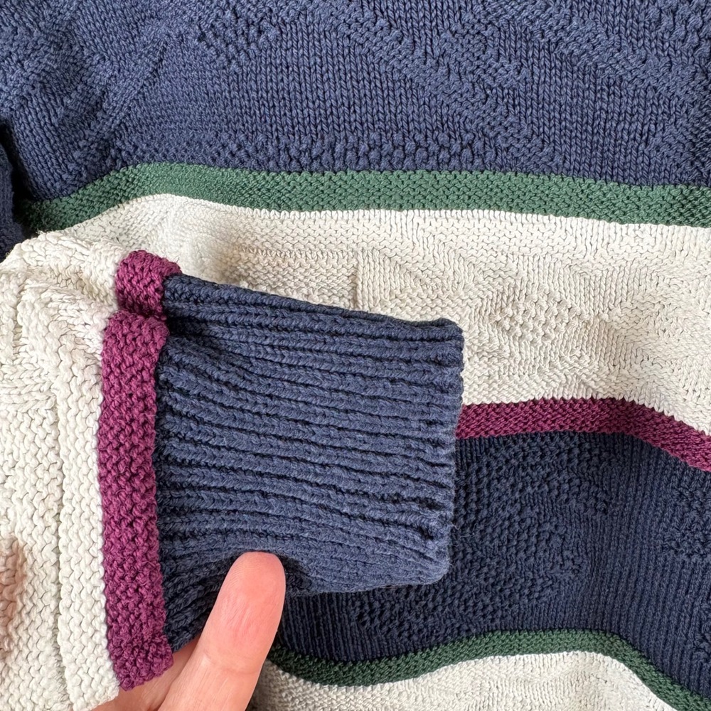 Vtg Sutter‎ & Grant Sweater XLT Chunky 100% Cotton 90s Grandpa Academia Retro - Picture 5 of 8